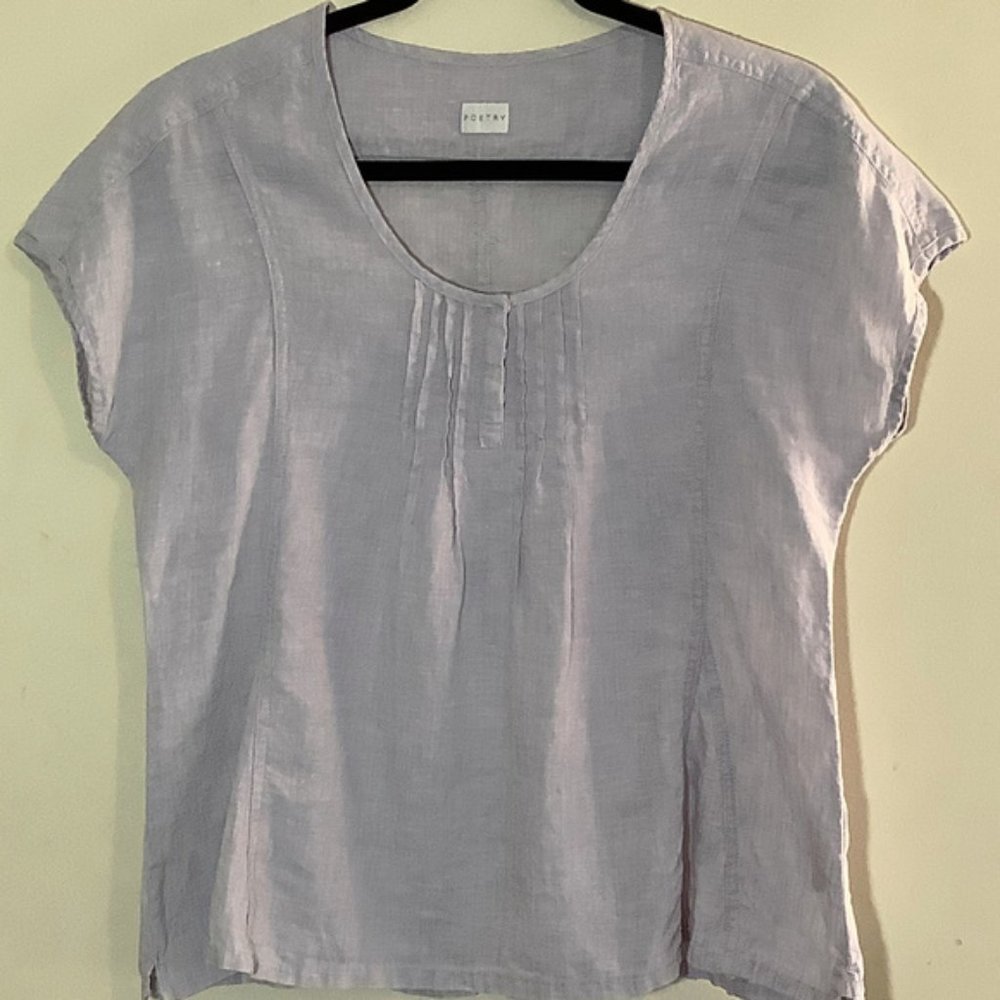 POETRY  3-Button Placard 100% LINEN SHIRT    Size 6